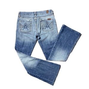 7 For All Mankind Flare Jeans with Rhinestone Back Pocket A Design